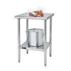 TRINITY EcoStorage Table, Stainless Steel (TLS-1901)-Weight capacity on feet levelers (evenly distributed): 100 lbs per shelf / 200 lbs total