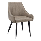 Monarch Specialties 1188 Dining Chair - Taupe Fabric/Black Metal - 2 Pack-Features low armrests, a cushioned seat, and a padded back for comfort and support