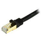 StarTech Cat6a Ethernet Patch Cable, Shielded, 5 ft, Black (C6ASPAT5BK)-RJ45 connector-clip protectors eliminate cable snags and breaks during installation
