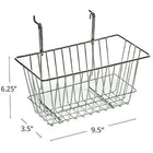 Azar Displays Wire Basket, Chrome, 6.25" , 2 Pack (300620)-2 wire hooks attached for easy mounting