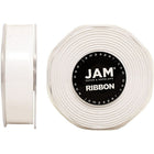 JAM Paper Double Faced Satin Ribbon, .88 Inch Wide x 25 Yards, White, 2 Pack (807SAwh25g)-Perfect for gift wrapping, clothes, decorating or tying around gourmet bottles, jars and gift baskets