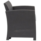 Flash Furniture Dark Grey Faux Rattan Chair with All-Weather Light Grey Cushion-All-Weather Light Grey Removable Cushion Cover