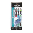 Sheaffer Calligraphy Mini Kit-Comes with one cap and barrel (assorted colours), three nibs (fine, medium, and broad), and four ink cartridges (red, green, blue, and black) that can be easily swapped