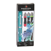Sheaffer Calligraphy Mini Kit-Comes with one cap and barrel (assorted colours), three nibs (fine, medium, and broad), and four ink cartridges (red, green, blue, and black) that can be easily swapped
