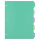 Staples - Separateurs à onglets en polypropylene - 5 Onglets - Pastel-Couleurs pastels; vert, rose, violet, jaune, bleu