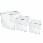 Eddie's Acrylic Large Square Risers - Clear - Set of 3 - 2 Sets/Pack-Display Risers