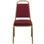 Flash Furniture HERCULES Series Trapezoidal Back Stacking Banquet Chair in Burgundy Patterned Fabric - Gold Frame-Multipurpose Banquet Chair