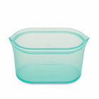 Zip Top Reusable Platinum Silicone Containers - Large Dish - Teal-Microwave Safe