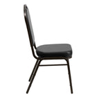 Flash Furniture – Chaise à dossier en couronne empilable Hercules, siège en vinyle noir de 2,5 po, cadre doré nervuré, p/4-Capacité de poids de 500 lb