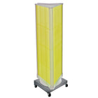 Azar Displays 3-Sided Pegboard Tower Floor Display, Revolving Wheeled Base, Yellow (700452-YEL)-Pegboard display fixture