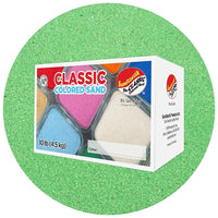 Sandtastik Classic Coloured Sand, 10 lb (4.5 kg) Box, Light Green-Fine grain with natural sparkle throughout