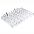 Azar Displays Six Compartment Pegboard/Slatwall Eye Shadow Tray, 2 Pack (225570)-Dimensions: 1"H x 10"W x 6"D