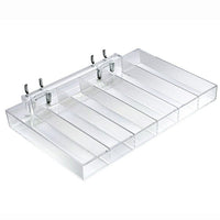 Azar Displays Six Compartment Pegboard/Slatwall Eye Shadow Tray, 2 Pack (225570)-Dimensions: 1"H x 10"W x 6"D