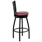 Flash Furniture HERCULES Black "X" Back Swivel Metal Barstool - Burgundy Vinyl Seat-Burgundy Vinyl Upholstered Seat