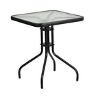 Flash Furniture 23.5" Square Tempered Glass Metal Table-Patio Table