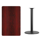 Flash Furniture 30'' x 48'' Rectangular Laminate Table Top, Mahogany with 24'' Round Bar-Height Table Base (XUMA3048TR24B)-Mahogany Laminate Top
