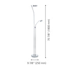 Eglo Sarrione LED Dimmer Switch Floor Lamp - 71" - Chrome-Dimensions: 9.875 in x 9.875 in x 70.875 in