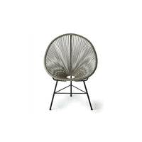 Plata Import Acalco Chair, Grey Seat, Black Frame (WR-1350-GRY)-Lounge Chair