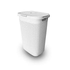 Modern Homes 60L Laundry Hamper - 17.7" x 13.85" x 24.7" - White-Durable and easy to clean