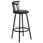 Flash Furniture Crown Back Black Metal Barstool with Black Vinyl Swivel Seat-Crown Back Design