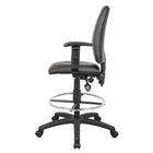 Nicer Interior Multi-Function PU Drafting Chair - Adjustable Arms - Black-Seat tilt lock allows the seat to lock throughout the tilt range