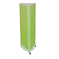 Azar Displays 60" x 16" 3-Sided Pegboard Floor Display with Wheels, Green (700451-GRE)-Display unit is pre-assembled