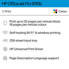 HP OfficeJet Pro 9110b Wireless Colour Inkjet Printer-Print speeds up to 18 ppm colour, 22 ppm black, great for remote teams