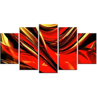 Designart Fire Lines Red Abstract Canvas Art Print, (PT3011-373)-Print