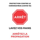 Mark Maker French Re-Stick Cling Vinyl for Glass 12" x 18" - Protection Contre Coronavirus (Covid-19) Arretez Lavez Vos Mains-French Re-Stick Cling Vinyl for Glass