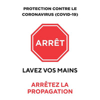 Mark Maker French Re-Stick Cling Vinyl for Glass 12" x 18" - Protection Contre Coronavirus (Covid-19) Arretez Lavez Vos Mains-French Re-Stick Cling Vinyl for Glass