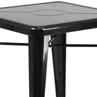 Flash Furniture 23.75" Square Black Metal Indoor-Outdoor Table Set with 2 Stack Chairs-Set Includes Table and 2 Chairs