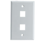 Digiwave Keystone Wall Plate, 2 Slots, 5" x 3" x 1", White-Compatible with Any Standard Keystone Jack