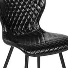 Flash Furniture - Chaise Bristol contemporaine rembourrée en vinyle noir-Finition du cadre enduit de poudre noire
