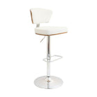 Plata Import Venice Stool, 26"H, White (A-5041C-W)-Faux Leather