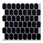 Truu Design Oval Peel and Stick Wall Tiles, 10 x 10 inches, Black, 6 Pieces-Set: includes 6 wall tiles in total