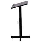 Flash Furniture Adjustable Height Metal Lectern in Mahogany-Top Surface: 19.625"W x 15.75"D