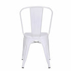 Plata Import Tolix Armless Metal Chairs - White - 2 Pack-Weight Capacity: 250 lbs