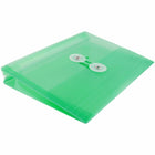 JAM Paper Plastic Envelopes with Button and String Tie Closure Index Booklet - 5.5" x 7.5" - Green - 12 Pack -Quantity: 12 per pack