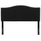 Flash Furniture Lexington Upholstered Full Size Headboard with Accent Nail Trim - Black Fabric-Transitional Style