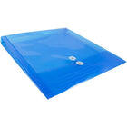 JAM Paper Plastic Envelopes with Button and String Tie Closure, 13 x 13 square, Blue Poly, 12 Pack (1241709)-Plastic button and string envelopes available in various colours and sizes
