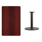 Flash Furniture 30" x 48" Rectangular Mahogany Laminate Table Top with 24" Round Table Height Base-Mahogany Laminate Top