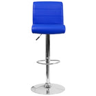 Flash Furniture Contemporary Vinyl Adjustable Height Barstool with Rolled Seat and Chrome Base - Blue - 2 Pack-Set of 2 Contemporary Style Stools