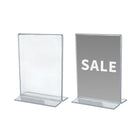 Futech CTS0208 Acrylic Letter Size Sign Holder - 4 Pack-The CTS0208 Acrylic Sign Holder is a great promotional or advertising display for your customers or guests. The display is a letter size print, which artwork can be done straight from your own personal printer and inserted right into the display after.
