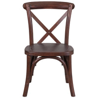 Flash Furniture HERCULES Series Stackable Kids Mahogany Wood Cross Back Chair-Stackable Kids Bistro Style Chair