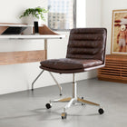 Plata Import - Ronin Chaise de bureau en cuir rembourré - Brun-Capacité de poids : 225 lb