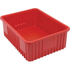 Quantum Storage Systems Divider Box Containers, Plastic, 22.5" W x 17.5" D x 6" H, Red - 2 Pack-Colour: Red