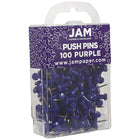 JAM Paper Push Pins, Purple Pushpins, 3 Packs of 100, 300 Pack (222419053g)-Finish: Smooth