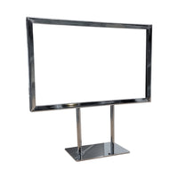 Eddie's Countertop Sign Holder - 7" H x 11" W - 4" Posts - Chrome - 6 Pack (130071-6)-Counter Sign Holder