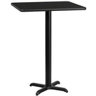Flash Furniture 24'' Square Laminate Table Top, Black with 22'' x 22'' Bar-Height Table Base (XUBK2424T2222B)-Black Laminate Top