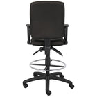 Nicer Furniture Multi-Function Drafting Chair - Black Fabric-Loop arms provide forearm support while maintaining open-sided design.  